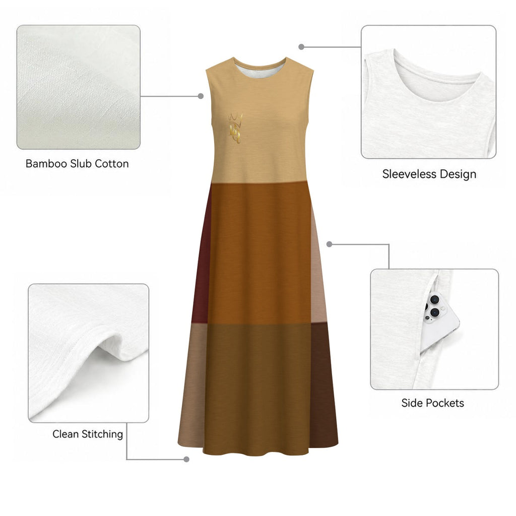 Women's Sleeveless Dress With Pocket| by Black Queen