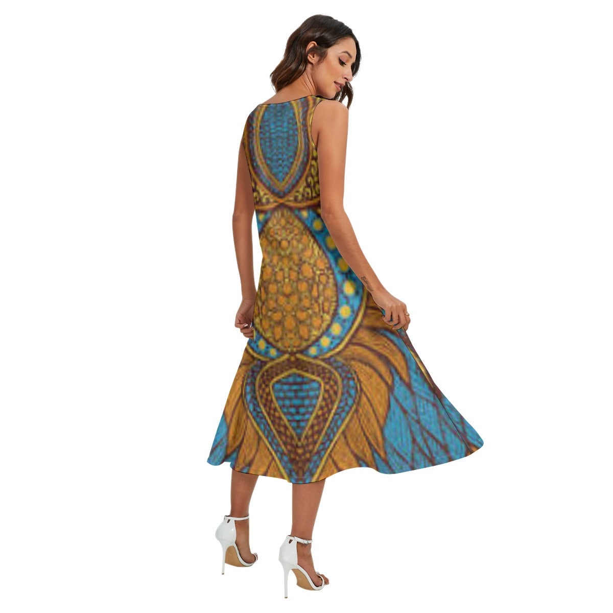Sleeveless Dress With Diagonal Pocket by Black Queen
