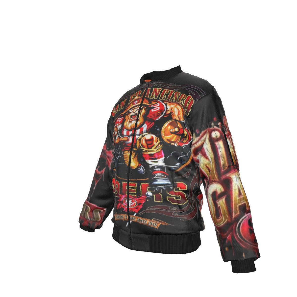 All-Over Print Men's Jacket With Sleeve Pocket