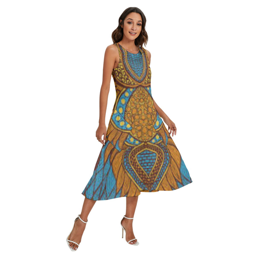 Sleeveless Dress With Diagonal Pocket by Black Queen