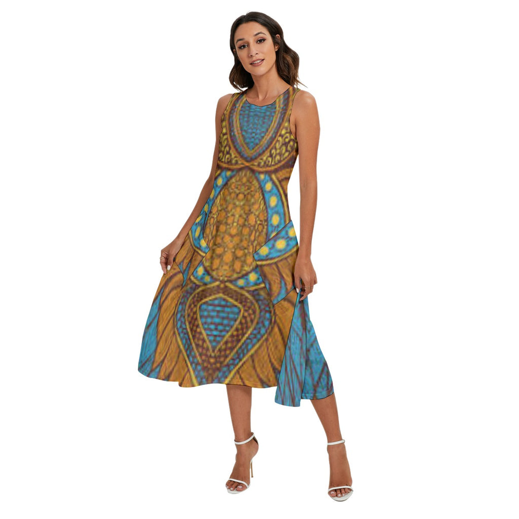 Sleeveless Dress With Diagonal Pocket by Black Queen