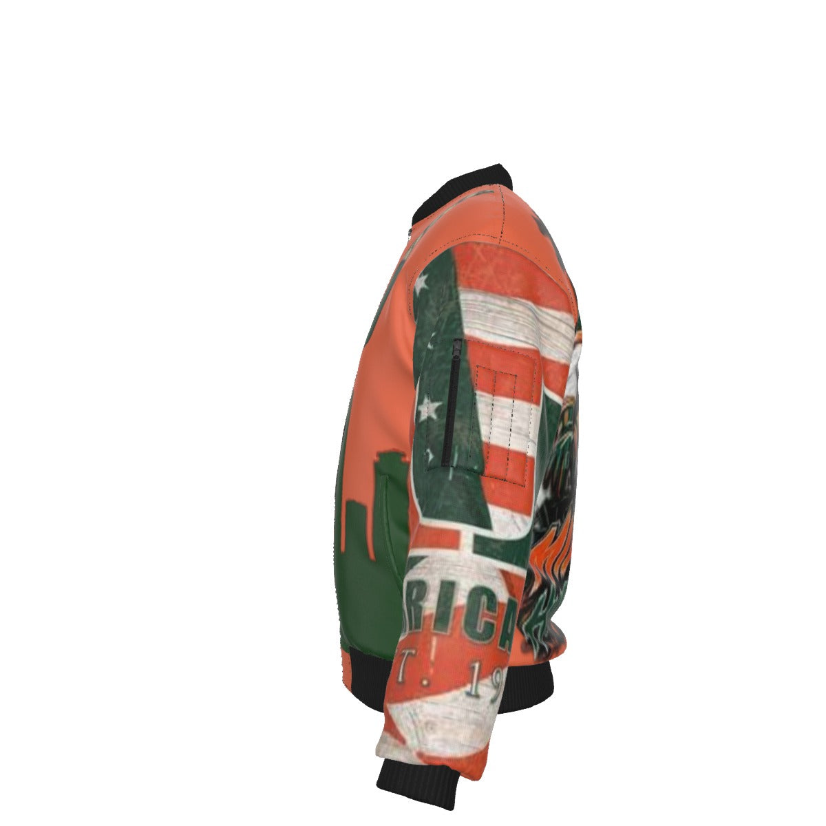 All-Over Print Men's Jacket With Sleeve Pocket